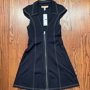 Urban Outfitters Black Zip-Front Mini Dress